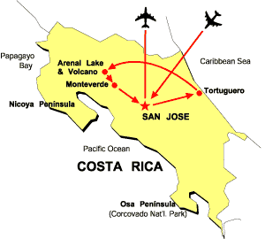 EcoAdventures' Tour: A Taste of Costa Rica for 9 Days/8 Nights, visiting San Jose, Tortuguero, Arenal & Monteverde Cloud Forest