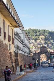 Cuzco street with Ancient Inca foundation walls