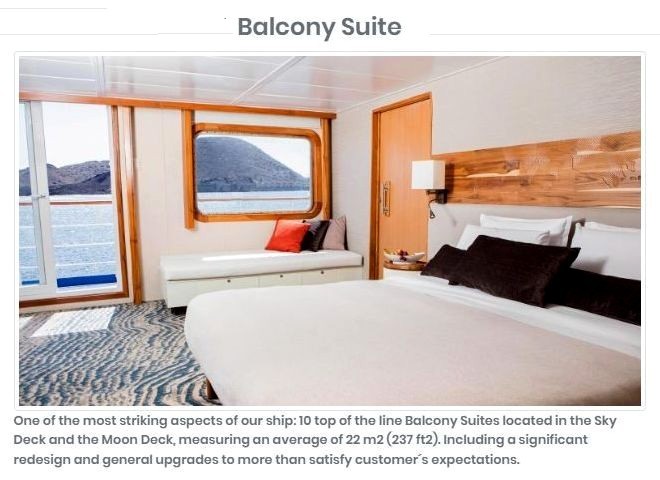 M/V Galapagos Legend Balcony Suite Cabin