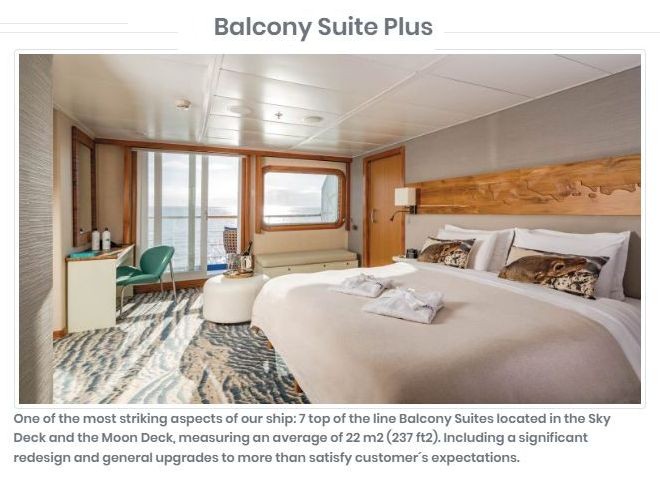 M/V Galapagos Legend Balcony Suite Plus Cabin