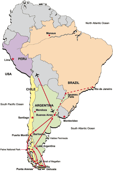 EcoAdventures Grand Adventure Itinerary II - South America