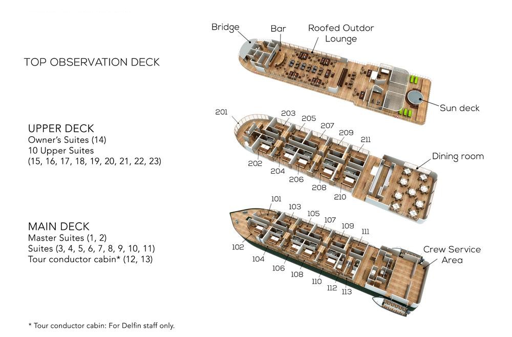 M/V Delfin III Deck Plans