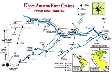 Upper Amazon River Cruises River Boat Routes Map