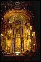 Altar of the Church of La Compania, Quito, Ecuador, considered one of the finest examples of Baroque art in the Americas.