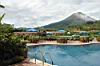 Pool Patio & Arenal Volcano, Volcano Lodge Hotel, Arenal, Costa Rica