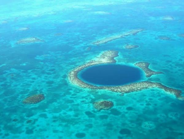 The Great Blue Hole off the coast of Belize