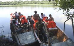 You will board two well-equipped and comfortable excursion skiffs to explore a small tributary of the Amazon River.