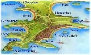 Buzios Map, Brazil
