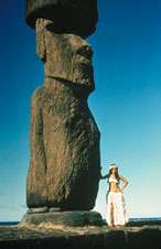 One of the giant "Moai" on Easter Island