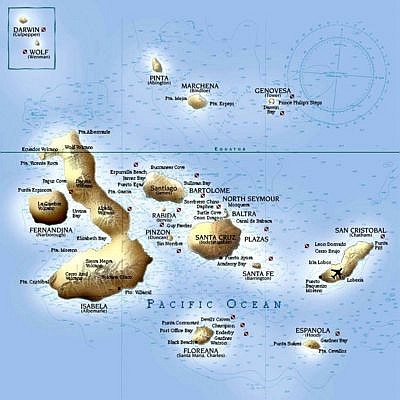 Galapagos Islands - Click on map for larger image (131K)