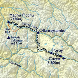 EcoAdventures' Machu Picchu Orient-Express Excursion Detailed Map