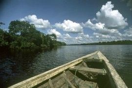 Ride along the Madre de Dios River on one of your daily excursions through the tropical rainforest at Reserva Amazonica Tambopata, Puerto Maldonado, Peru