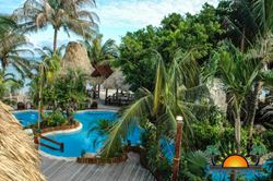Free-form swimming pool, Ramon's Village, Ambergris Caye, Belize
