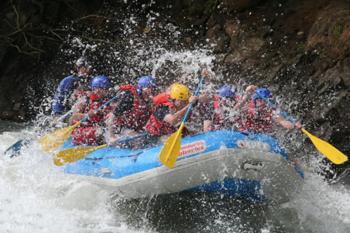 River rafting excursion on the Class III - IV Pacuare River, featuring a sixteen-mile run through some of the best white water in the world.