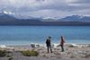 Hiking along Lake Sarmiento shore, Tierra Patagonia Hotel & Spa, Paine National Park, Chile