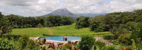 Grounds and view of Arenal Volcano, Arenal Lodge Hotel, La Fortuna, Costa Rica