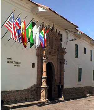 Front entrance, Belmond Monasterio San Antonio Hotel, Cuzco, Peru